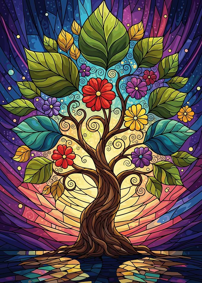 Stained Glass Tree of Life
