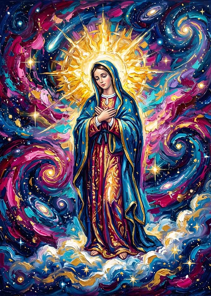 Virgin Mary in Cosmic Radiance