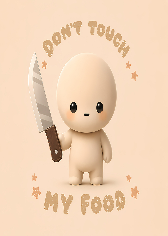 Cute Character Holding A Knife