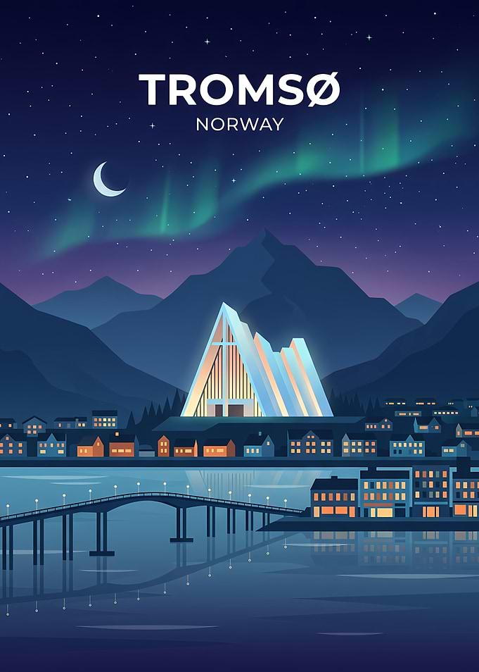 Tromsø Norway Northern Lights Poster