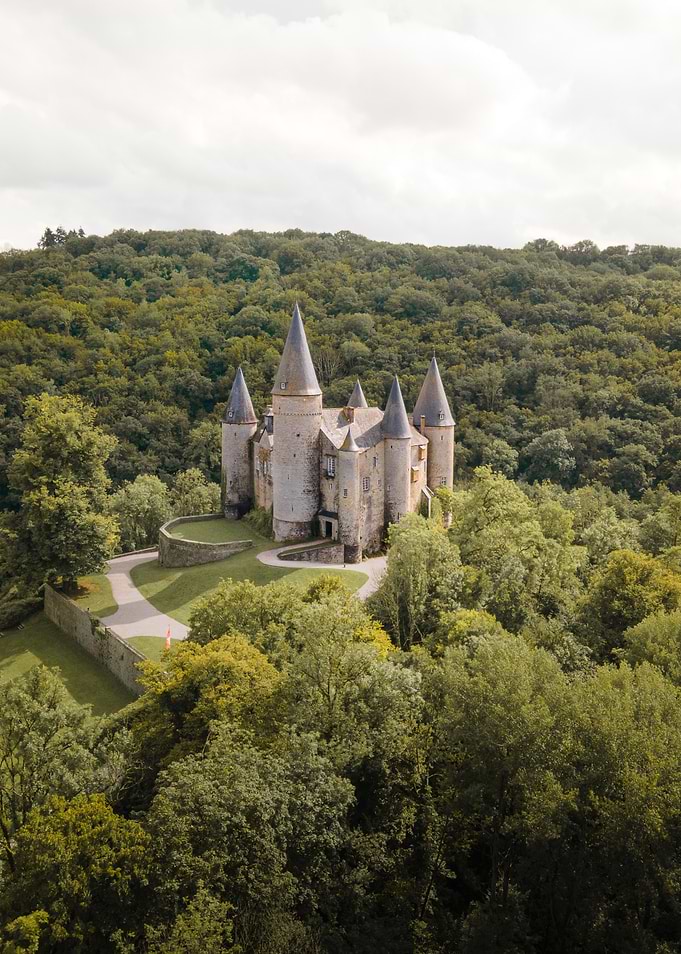 Vêves Castle in Green Woodland