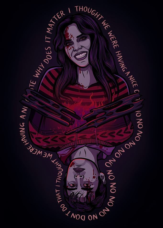 You and Me Horror Illustration