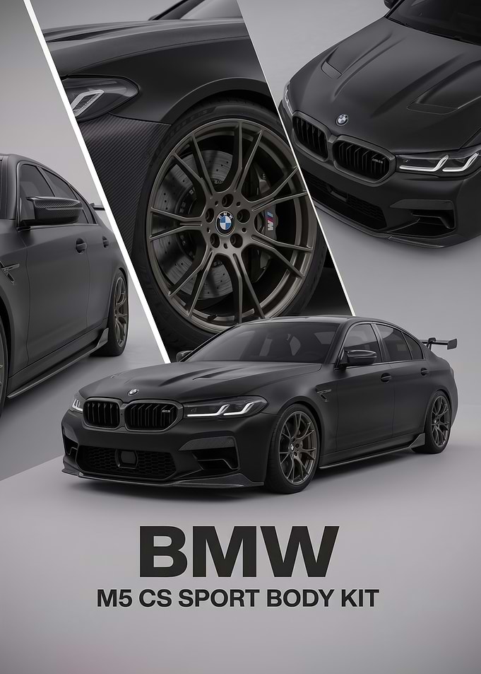 black art M5 CS Sport car poster