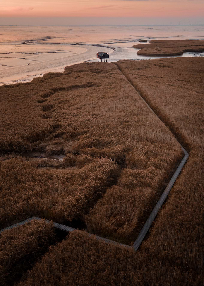 Aerial View of the Kiekkaaste at Sunset