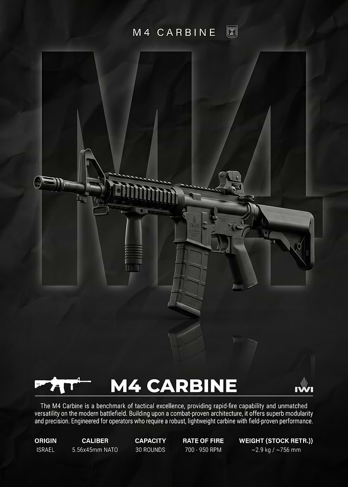 IWI M4 Carbine Tactical Poster