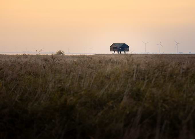 Kiekkaaste Cabin in Golden Sunset
