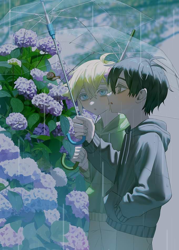 Sunny and Basil in the Rain