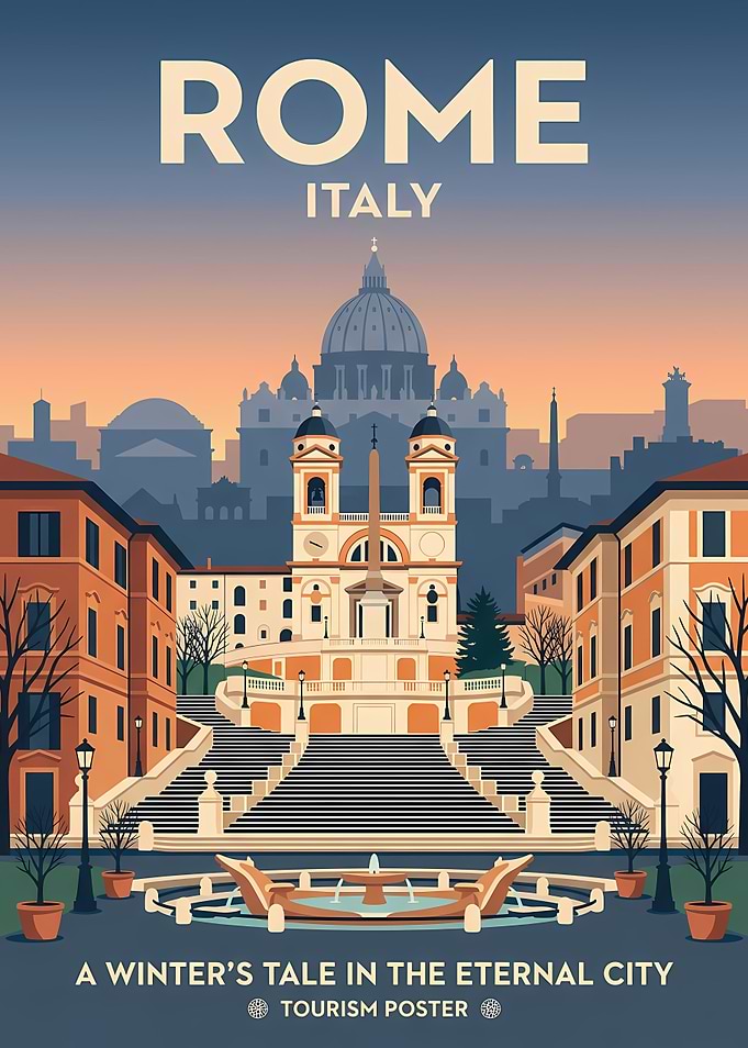 Rome Italy Travel Poster