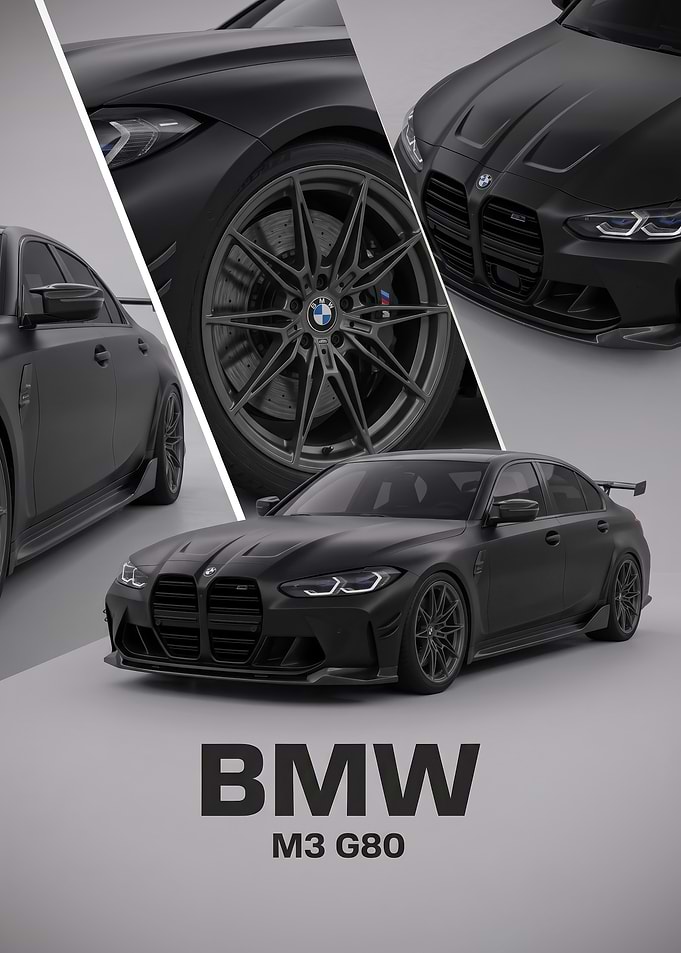 black art M3 G80 car Poster