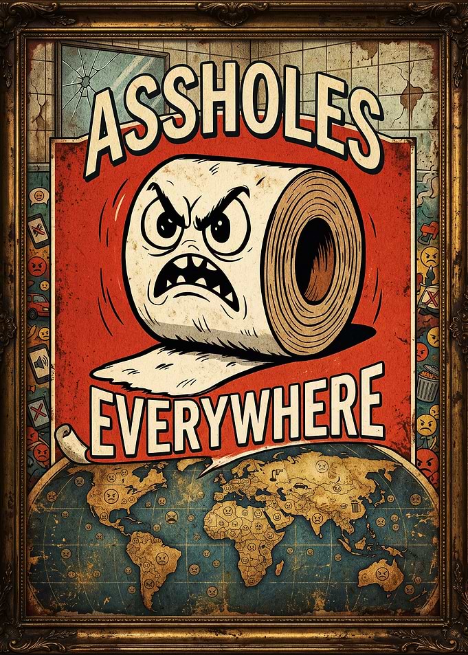 Assholes Everywhere Toilet Paper Poster
