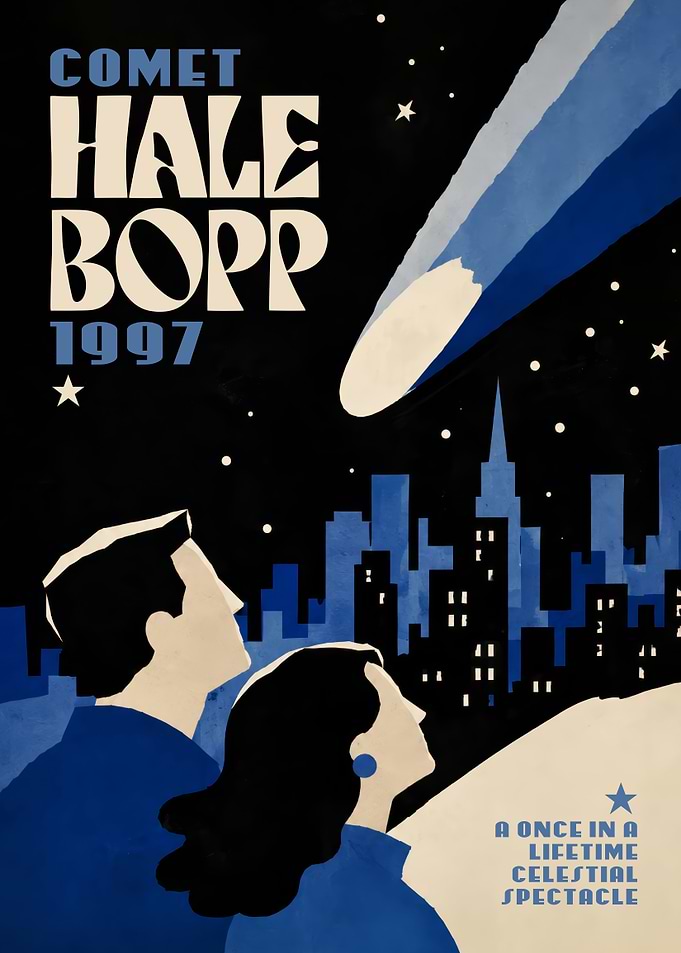 Comet Hale-Bopp 1997 Vintage Poster