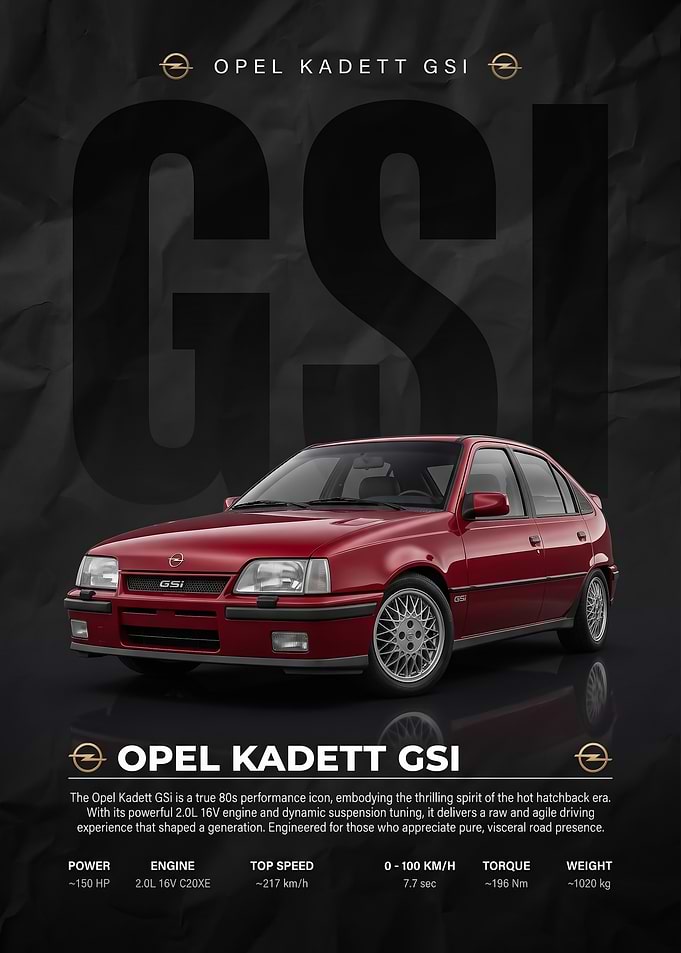 sleek Opel Kadett GSI car Poster