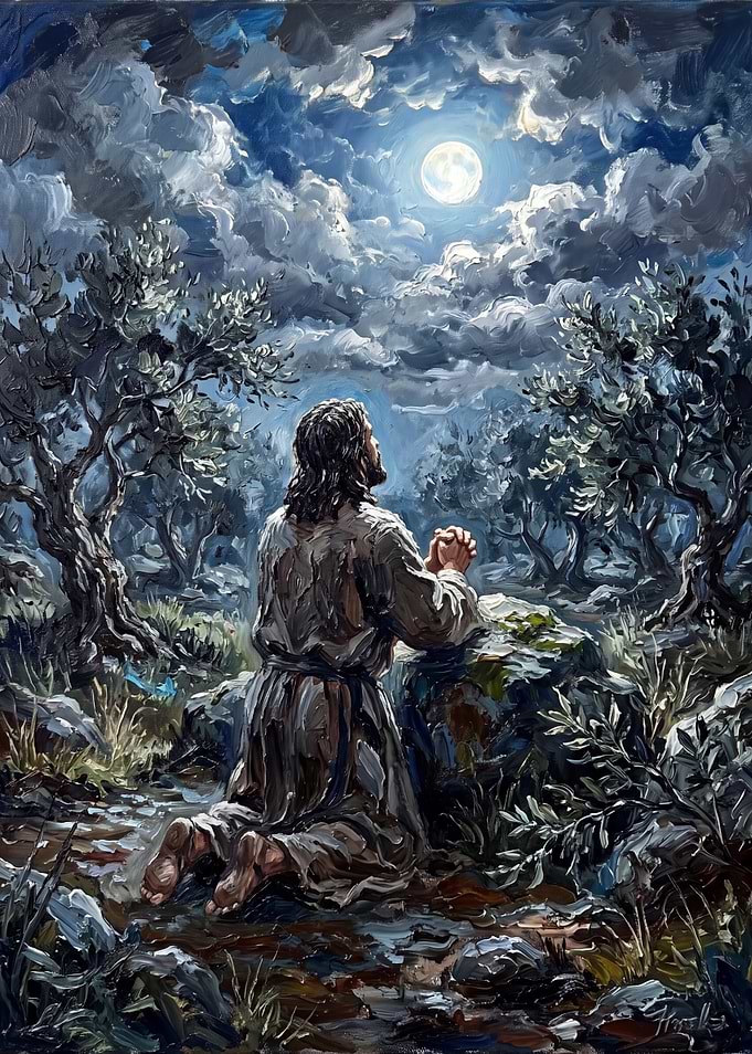 Jesus Praying in Gethsemane Oil Painting