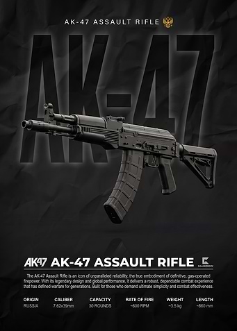 AK-47 Assault Rifle Technical Poster