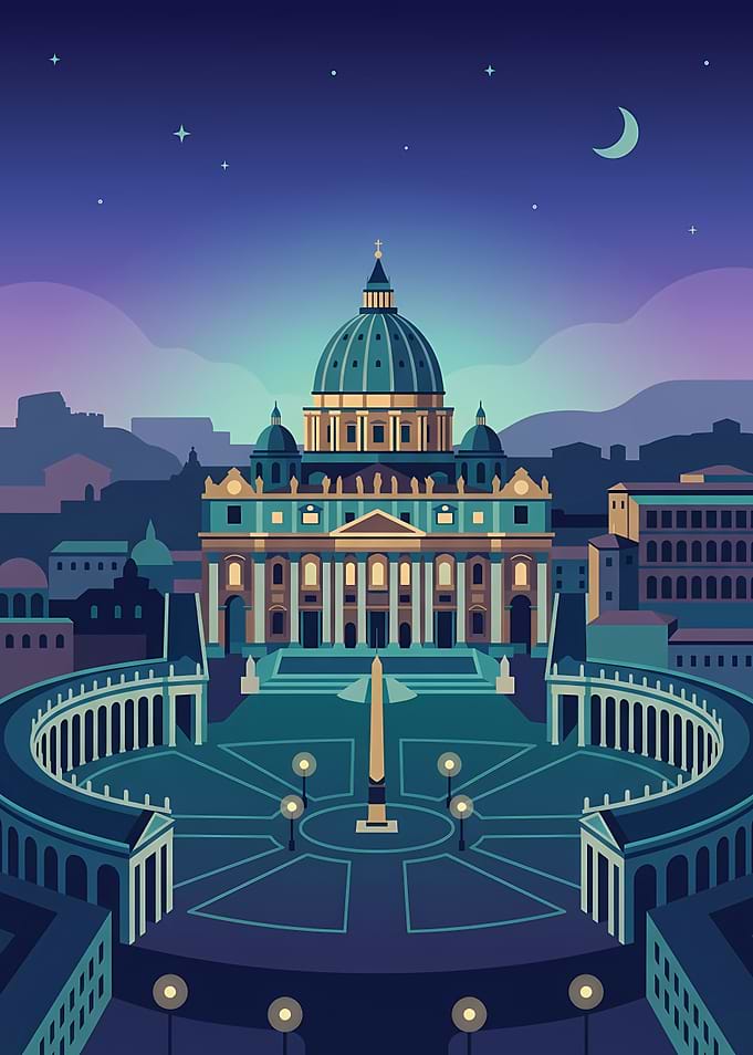 St. Peter's Basilica at Night