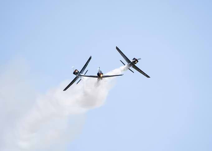 Three Aerobatic Planes in Formation