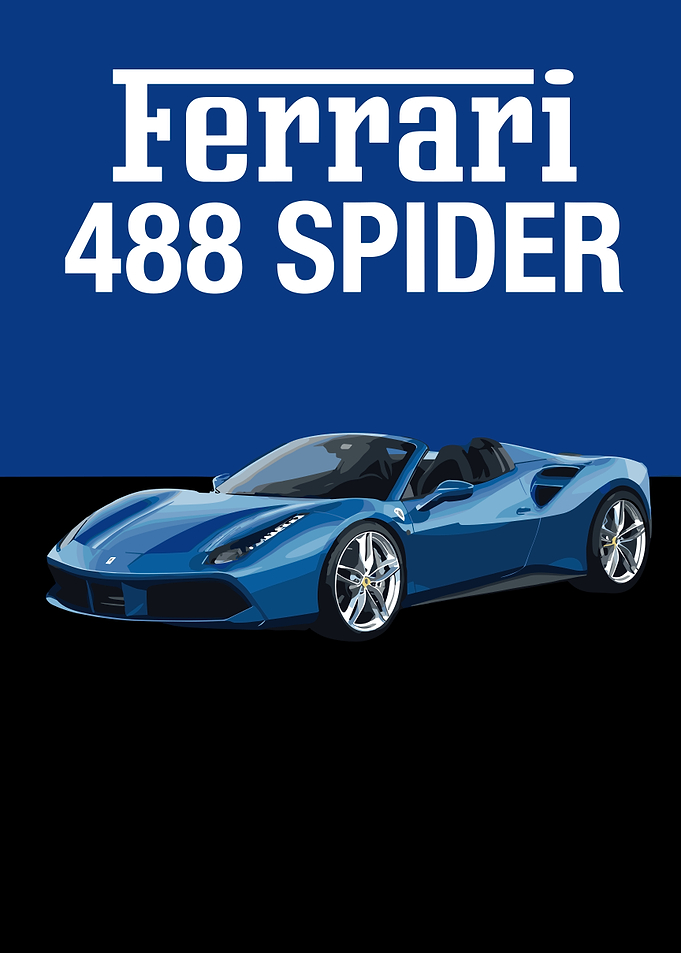 Ferrari 488 Spider Poster