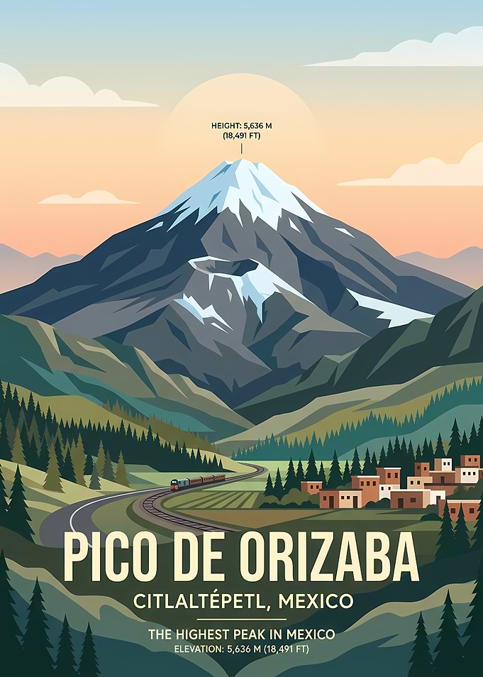 Pico de Orizaba Travel Poster