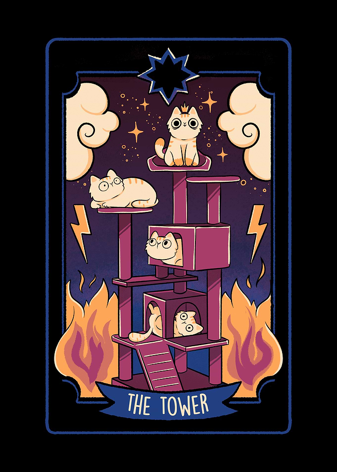 The Tower Cat Tarot