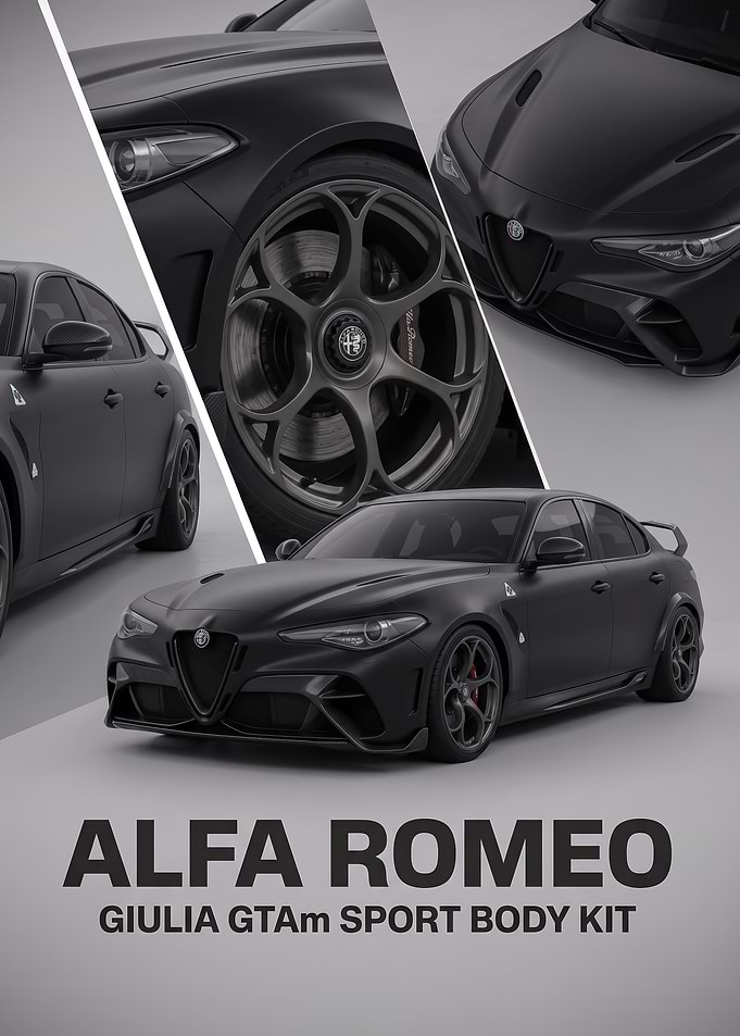 black art Alfa Romeo Giulia GTAm Sport Poster