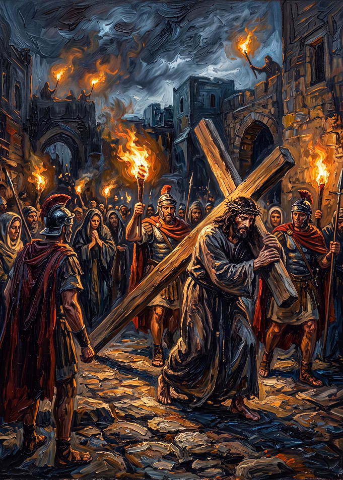 Jesus Carrying the Cross Painting