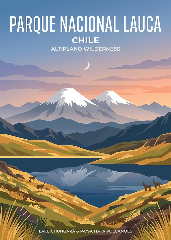 Parque Nacional Lauca Chile Travel Poster