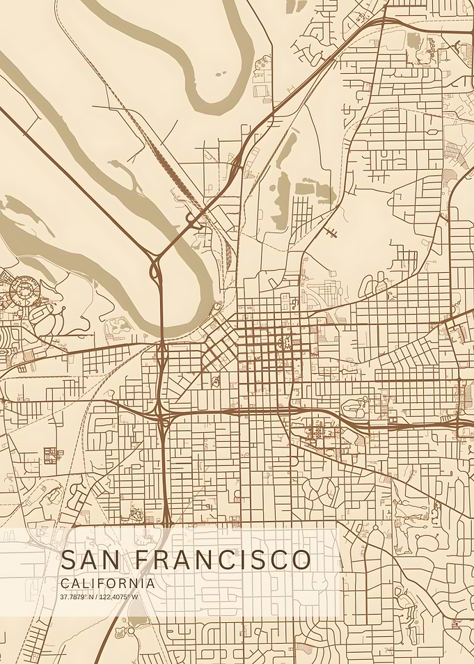San Francisco City Map Print
