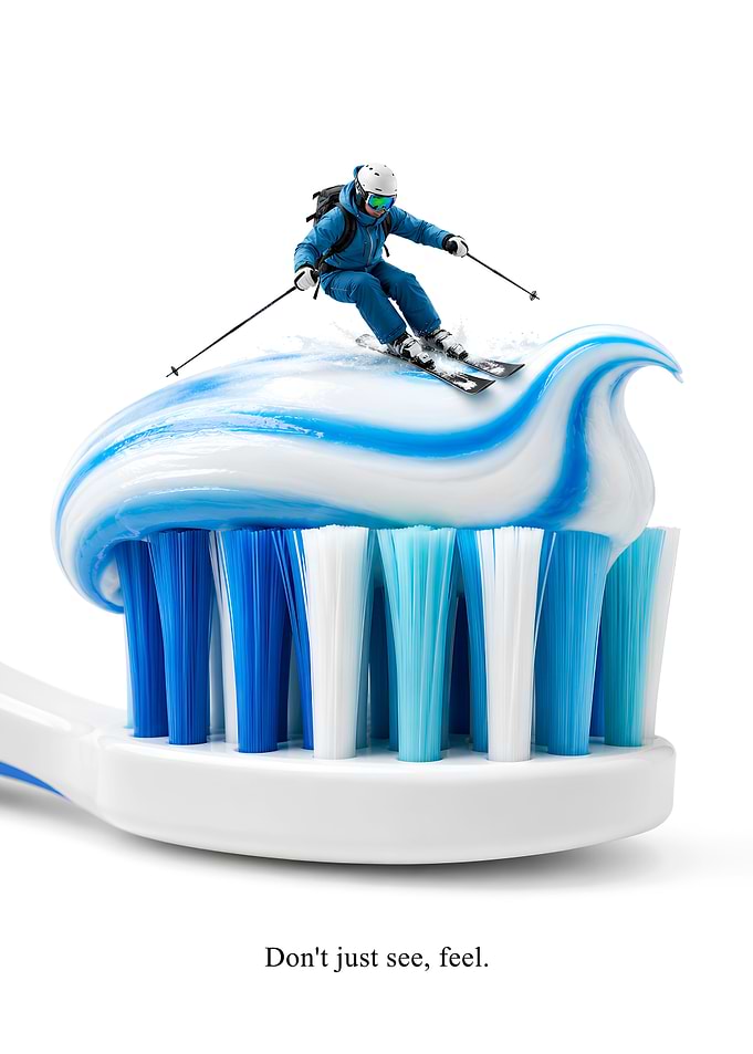 Skier on Toothpaste