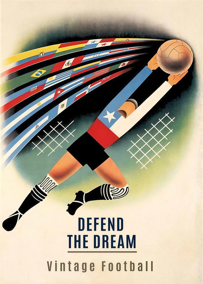 Vintage Football Defend the Dream Poster