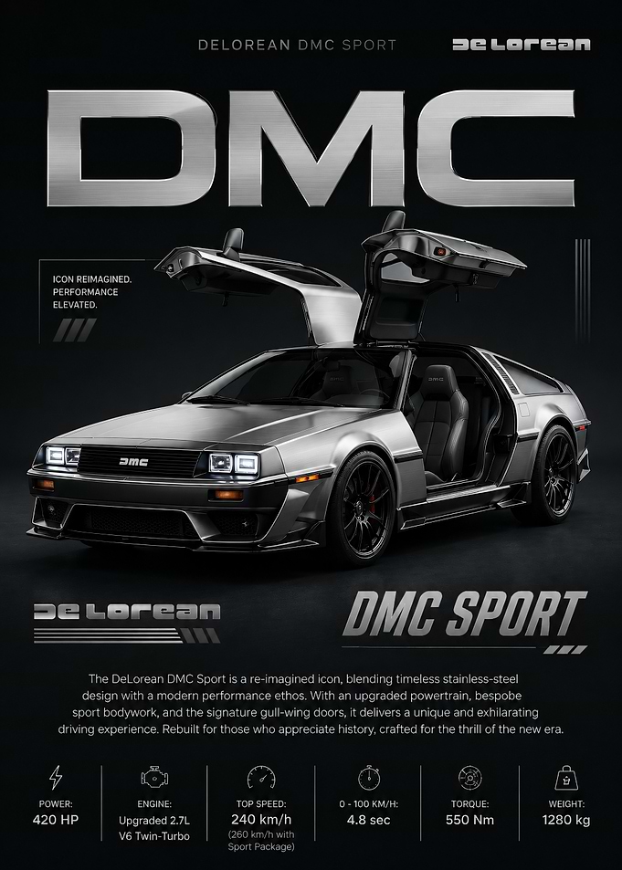 DeLorean DMC Sport Concept Poster