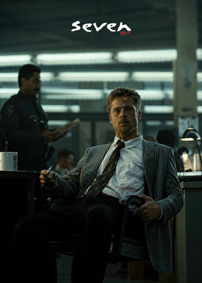 Seven Movie Poster Featuring Brad Pitt