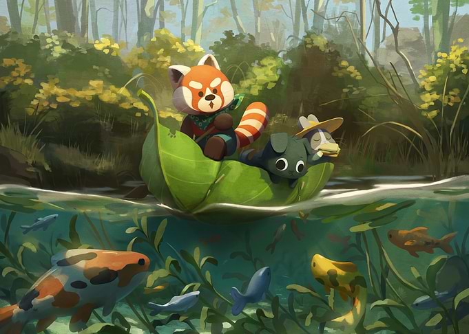 Red Panda and Friends Boating