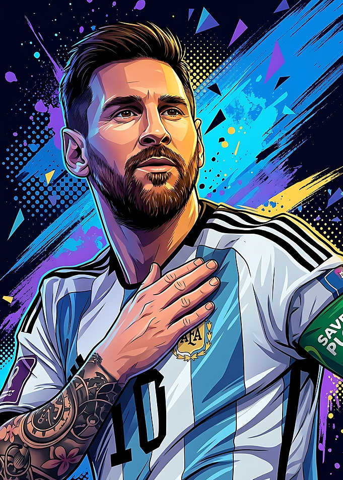 Lionel Messi Argentina Soccer Portrait