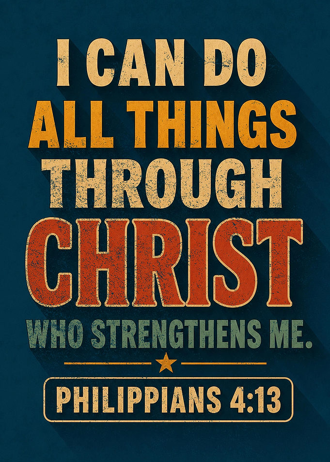 Philippians 4:13 Inspirational Bible Verse Poster