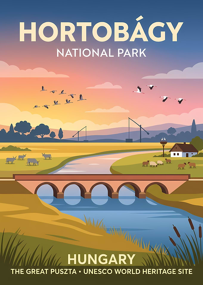 Hortobágy National Park Travel Poster