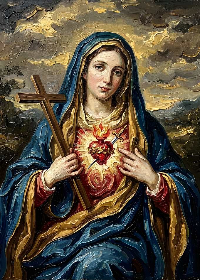 Oil Painting of the Immaculate Heart
