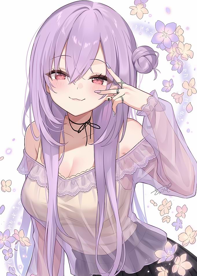 Anime Girl with Lavender Hair