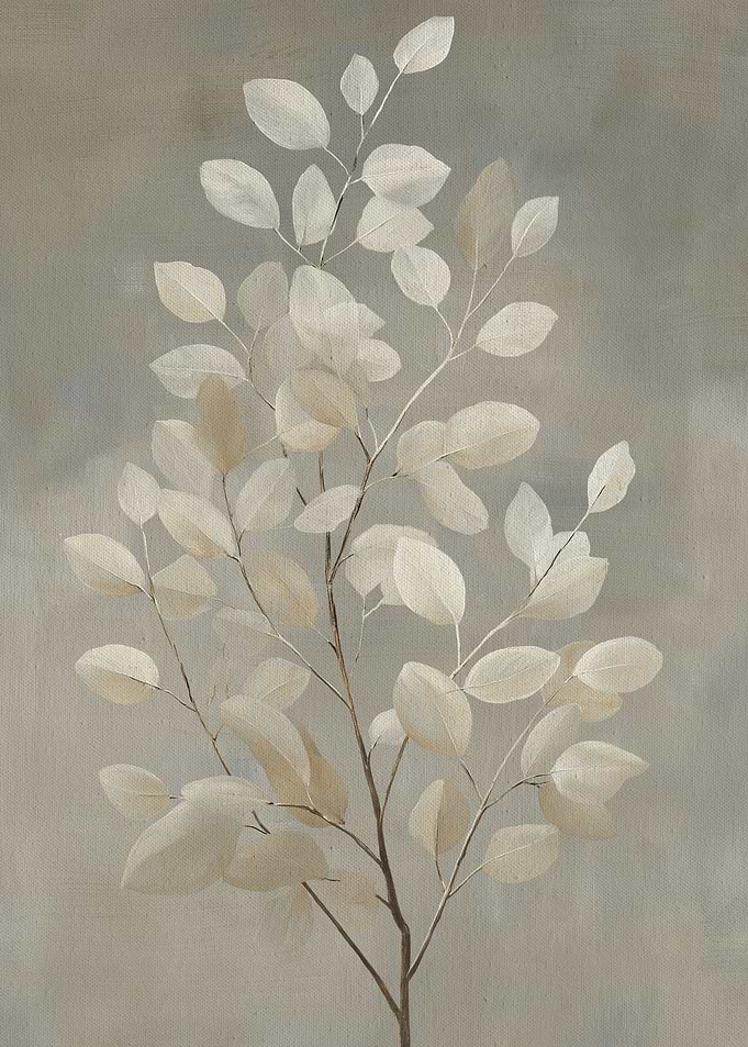 Minimalist Neutral Botanical Leaf Painting