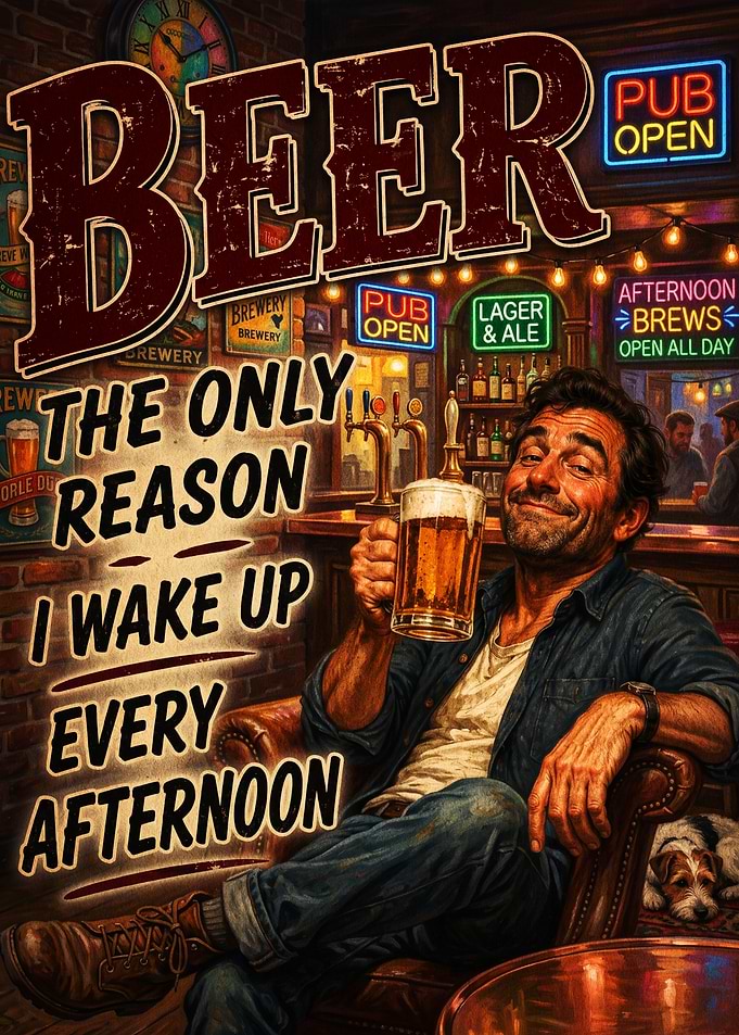 Funny Beer Pub Poster