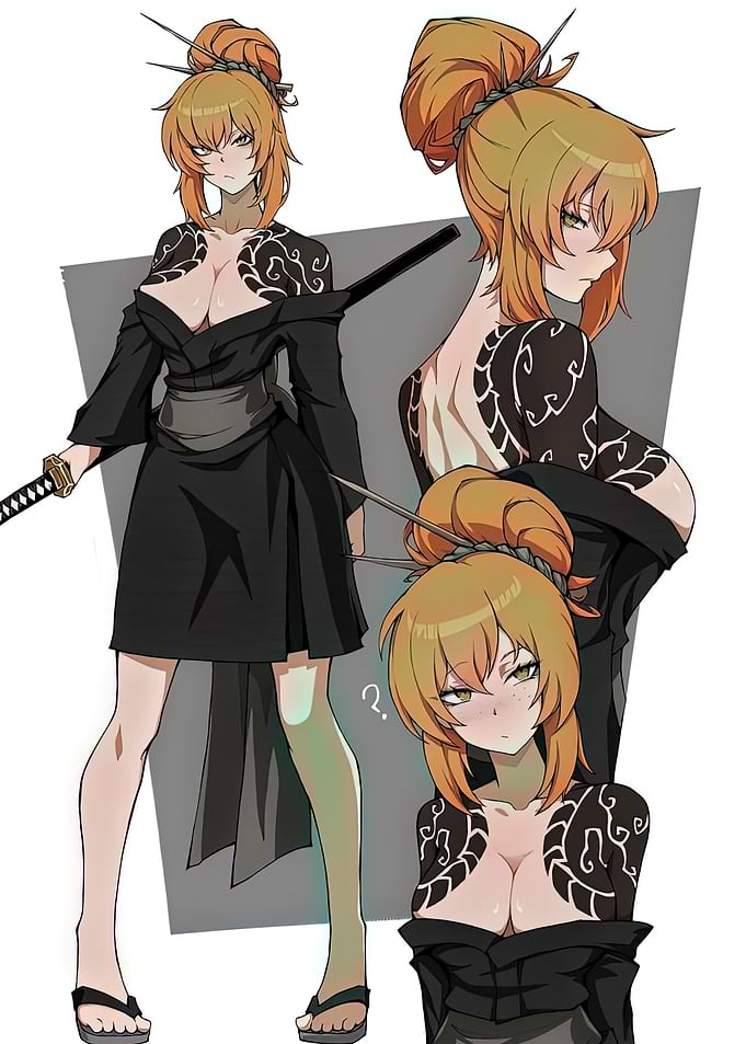 Anime Warrior Girl Character Sheet