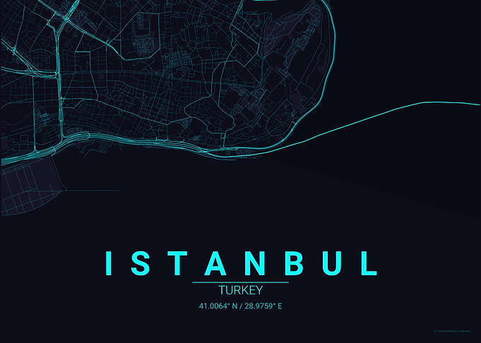 Minimalist Istanbul City Map Poster