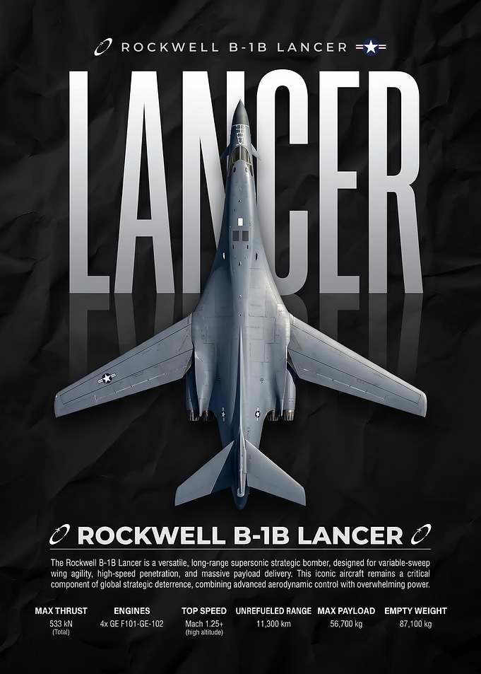 Rockwell B-1B Lancer Military Poster