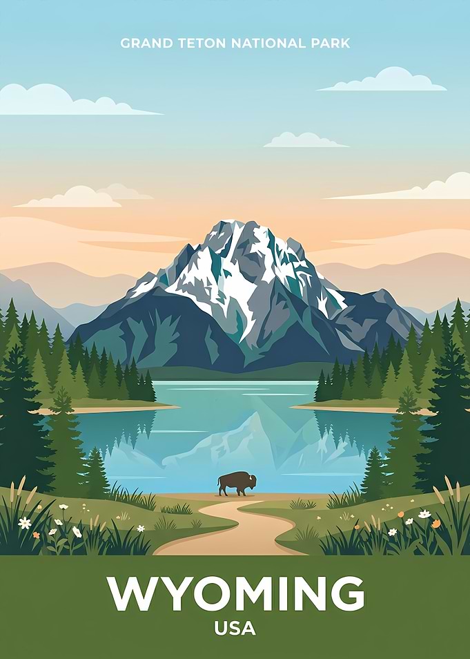 Grand Teton National Park Travel Poster