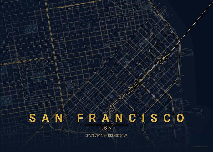 San Francisco Minimalist City Map