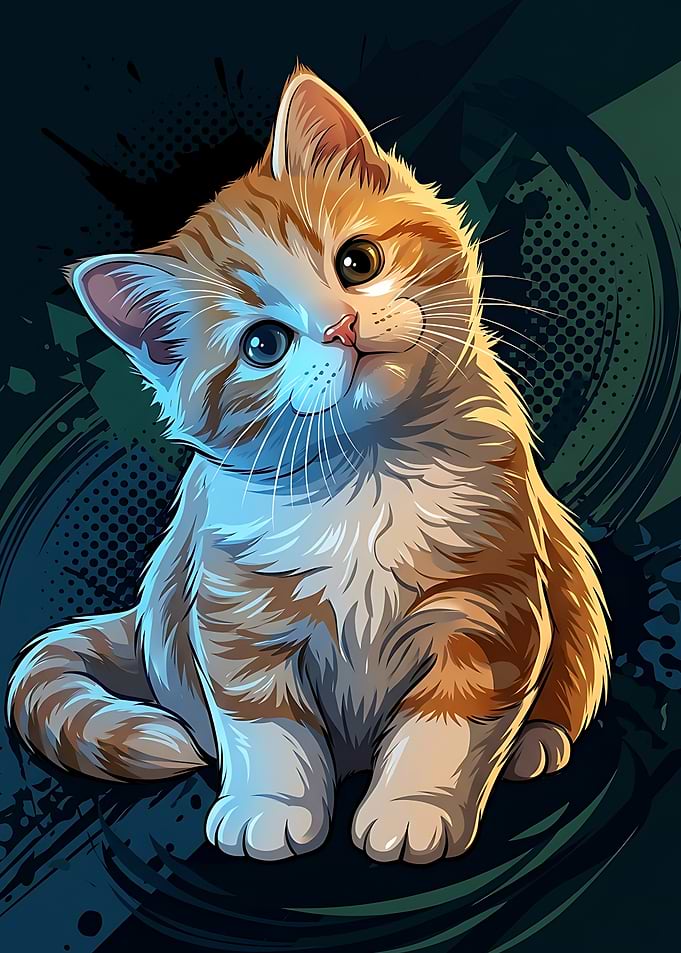 Adorable Orange Tabby Kitten Illustration