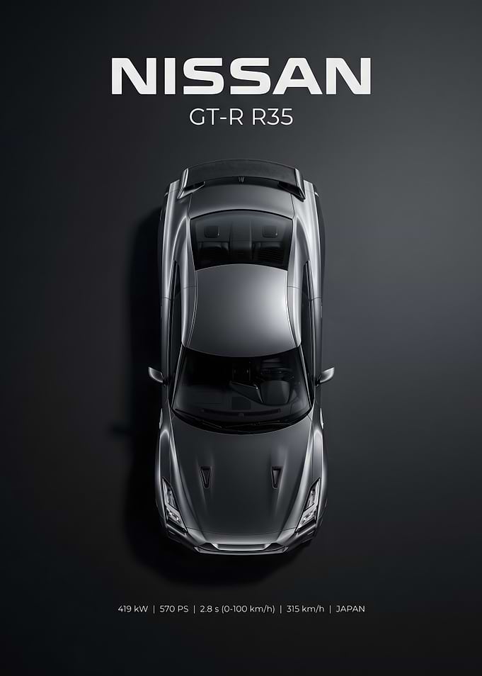 Nissan GT-R R35 Minimalist Poster