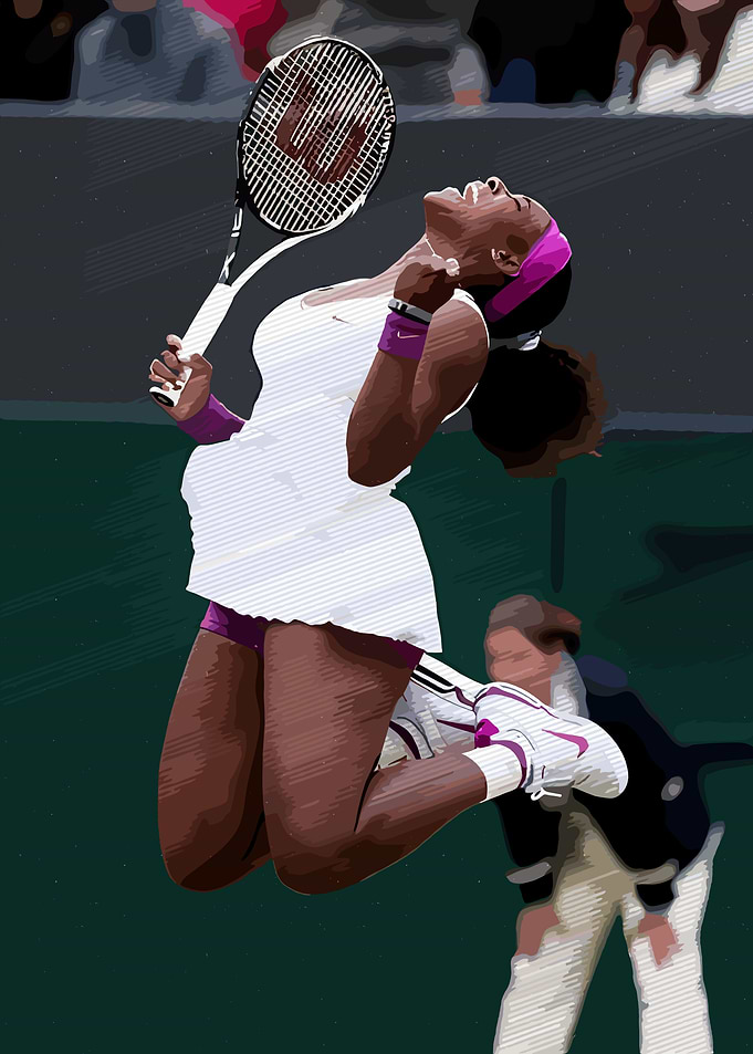 Serena Williams Celebrating Tennis Victory