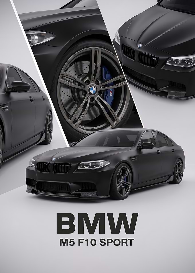 black art M5 F10 Sport car Poster