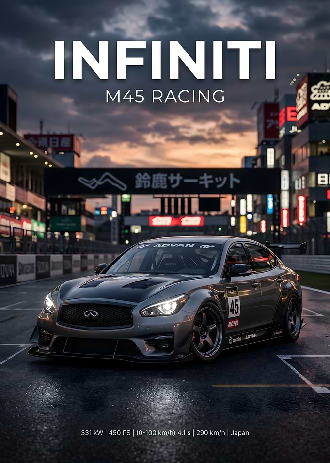 Infiniti M45 Racing Car Poster