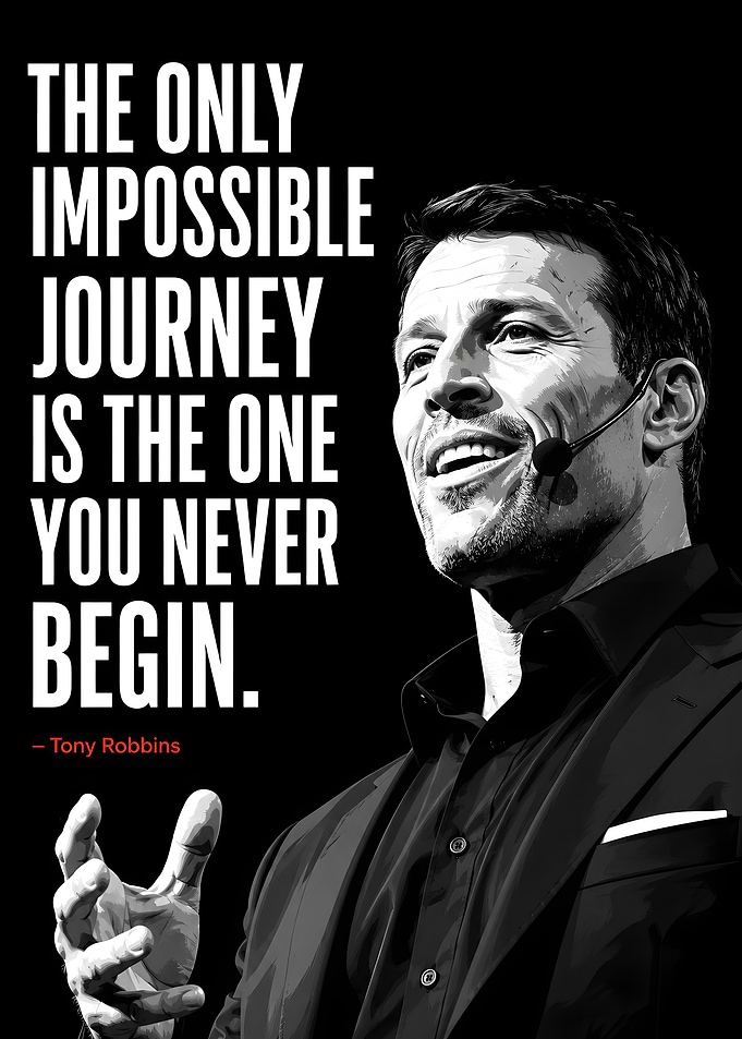 Tony Robbins Inspirational Quote Poster